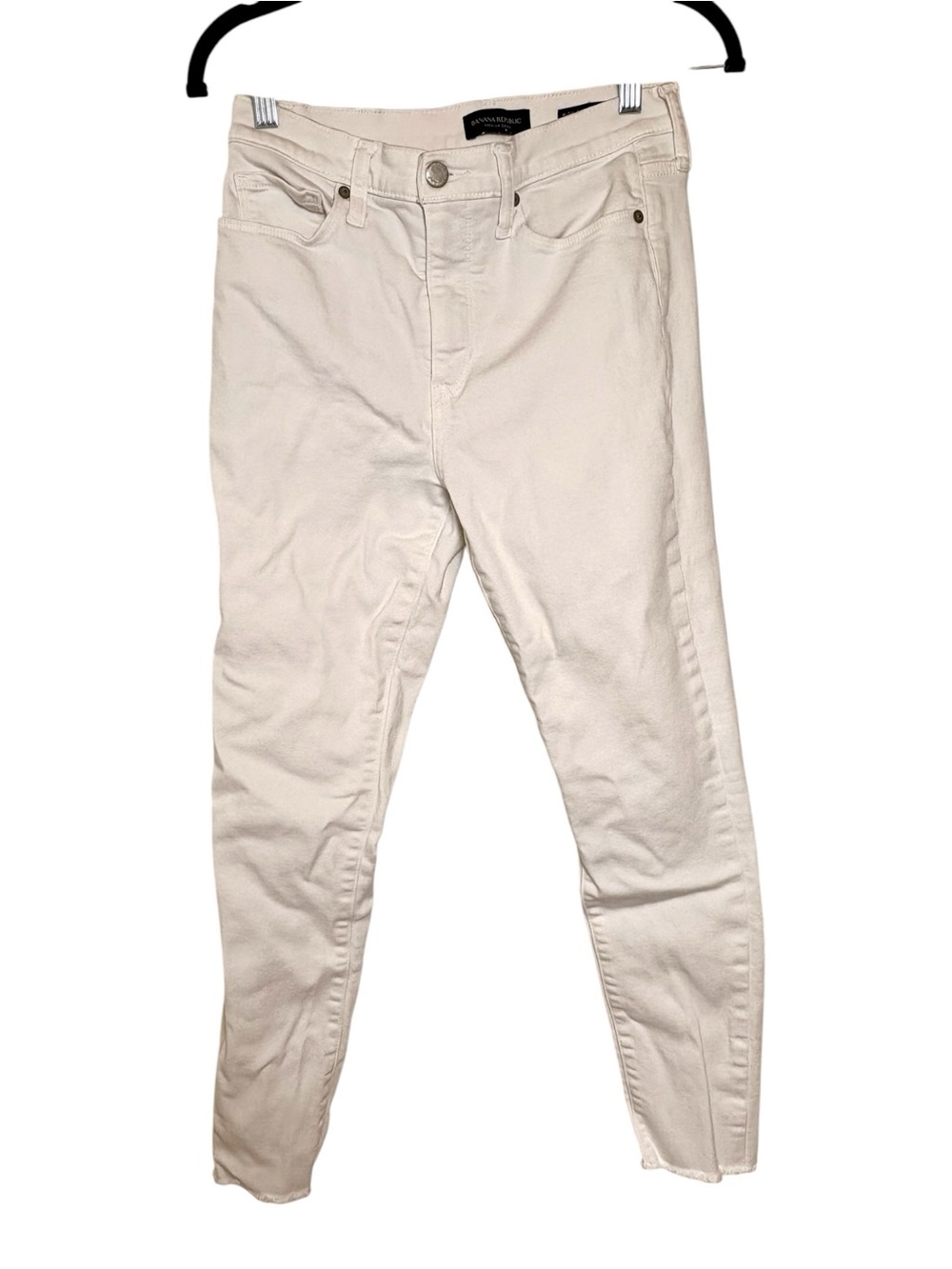 Banana Republic White High Rise Skinny Premium Denim Jeans Size 28